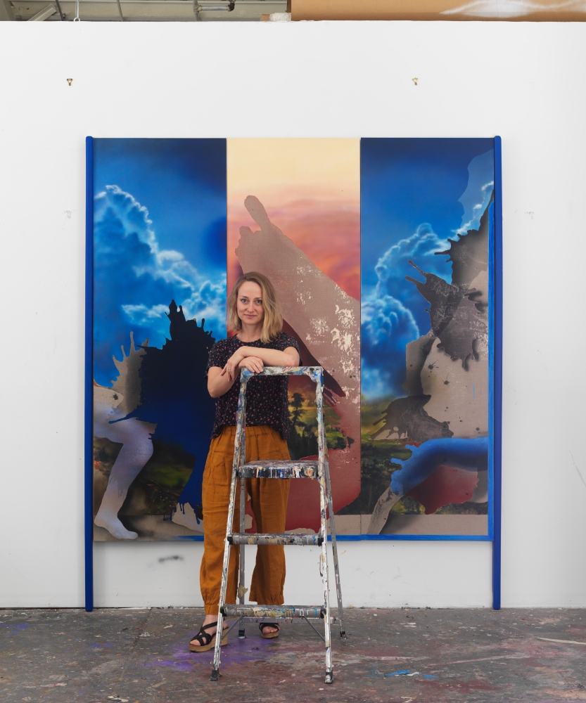 Annie Lapin in her studio, 2022, Los Angeles, CA