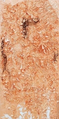 TAM VAN TRAN, &quot;Alphabet Shore 3,&quot; 2012-13, Copper, palm leaf, cardboard, and ceramic on canvas, 95 x 47 inches, 241.3 x 119.4 cm, A/Y#20899