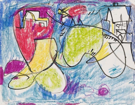 Untitled, c. 1943, Ink and crayon on paper, 11 x 14 inches, 27.9 x 35.6 cm, A/Y#18725