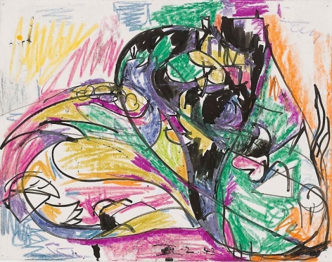 Untitled, 1943, Ink and crayon on paper, 11 x 14 inches, 27.9 x 35.6 cm, A/Y#19214