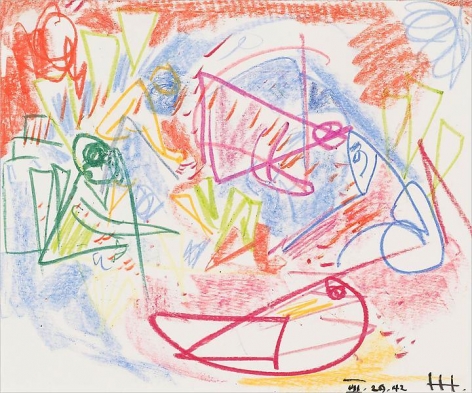 Untitled, 1942, Crayon on paper, 14 x 17 inches, 35.6 x 43.2 cm, A/Y#2237
