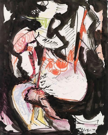 Harlequin, 1944, Ink and crayon on paper, 24 x 19 inches, 61 x 48.3 cm, A/Y#8730