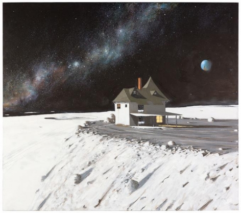 Julio Larraz, The Point House at Cape Laplace, 2014, Oil on canvas, 74 1/2 x 84 1/2 inches, 189.2 x 214.6 cm, A/Y#22034