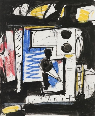 Gray, c. 1950, Ink and crayon on paper, 17 x 14 inches, 43.2 x 35.6 cm, A/Y#1820