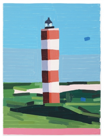 Jean-Dominique Bauby Lighthouse (Berck Sur-Mer), 2020, Oil on canvas, 15 3/4 x 11 7/8 inches, 40 x 30 cm,&nbsp;MMG#32648