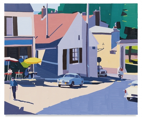 The Cafe at Rennes, 2021, Oil on linen, 59 x 70 7/8 inches, 150 x 180 cm, MMG#33384