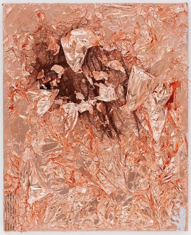 TAM VAN TRAN, &quot;Matrix Flowers 6,&quot; 2013, Copper, palm leaf, and cardboard on canvas, 27 1/4 x 22 1/4 inches, 69.2 x 56.5 cm, A/Y#20870