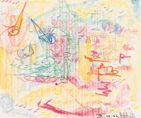 Untitled, 1942, Crayon on paper, 14 x 17 inches, 35.6 x 43.2 cm, A/Y#8222