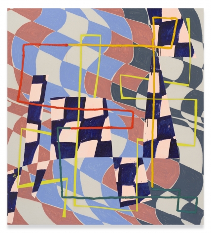 Trudy Benson, Tessellate, 2021, Acrylic and oil on canvas, 64 x 58 inches, 162.6 x 147.3 cm, MMG#33552