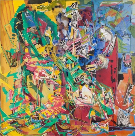 Iva Gueorguieva, Arbor 1974, 2014, Acrylic, collage, and oil on linen, 50 x 50 inches, 127 x 127 cm, A/Y#22159