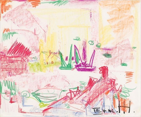 Untitled, 1942, Crayon on paper, 14 x 17 inches, 35.6 x 43.2 cm, A/Y#8219